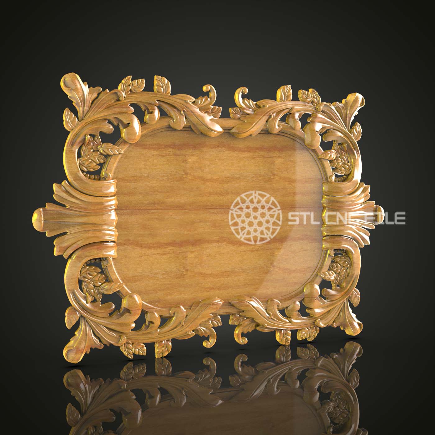 Rococo Frame STL Model for CNC, Baroque Style Wood Carving, Artcam Aspire Decorative Panel, Elegant Woodwork Art, Classic Wall Embellishment, CNC Router File
