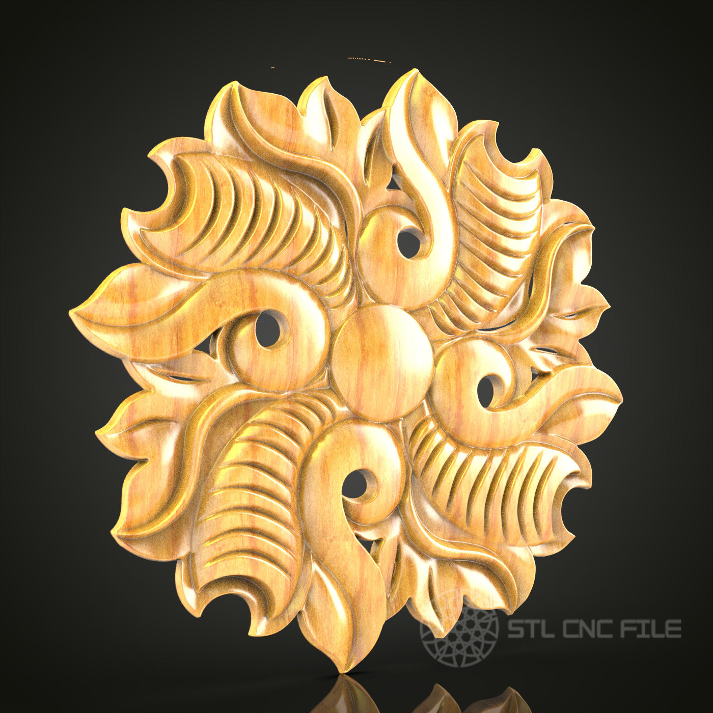 Sculptural Waves STL Model for CNC - Dynamic Wooden Art Decor
