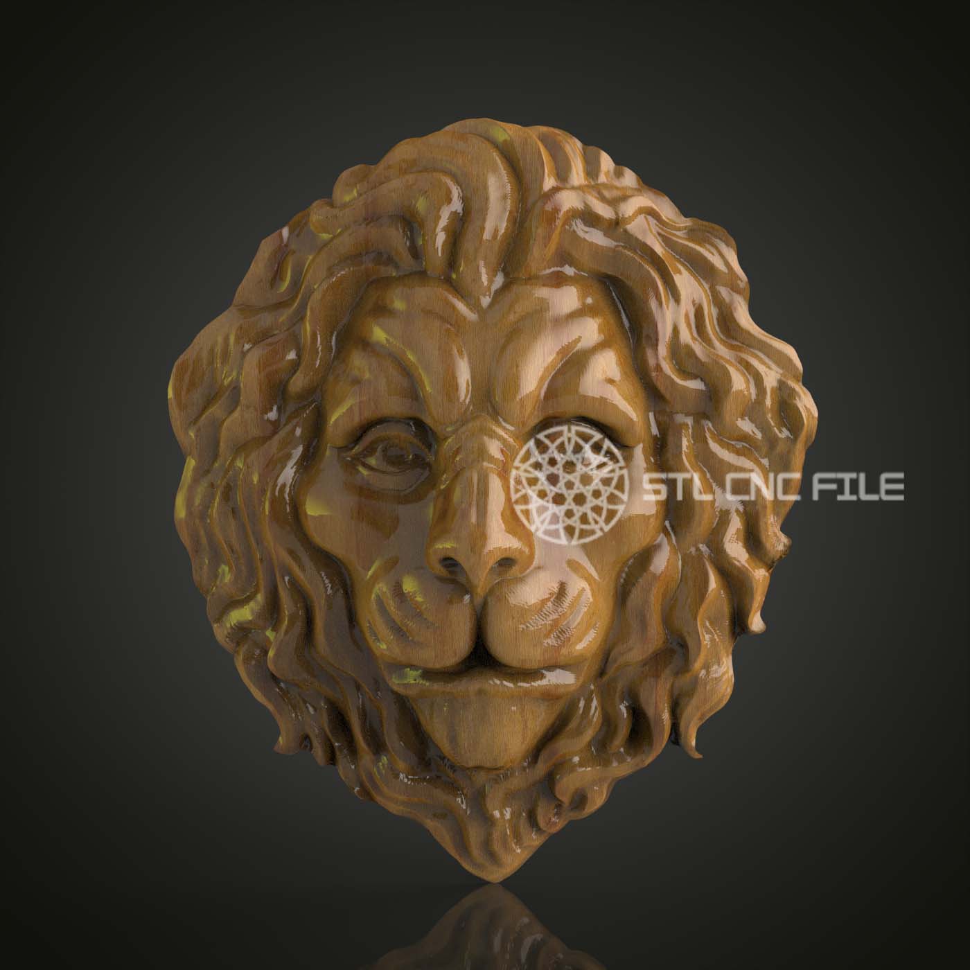 Serene Lion Mane 3D STL Model, Ideal for CNC Routers, Artcam & Aspire Compatible, Wood Carving File for Royal Wall Art