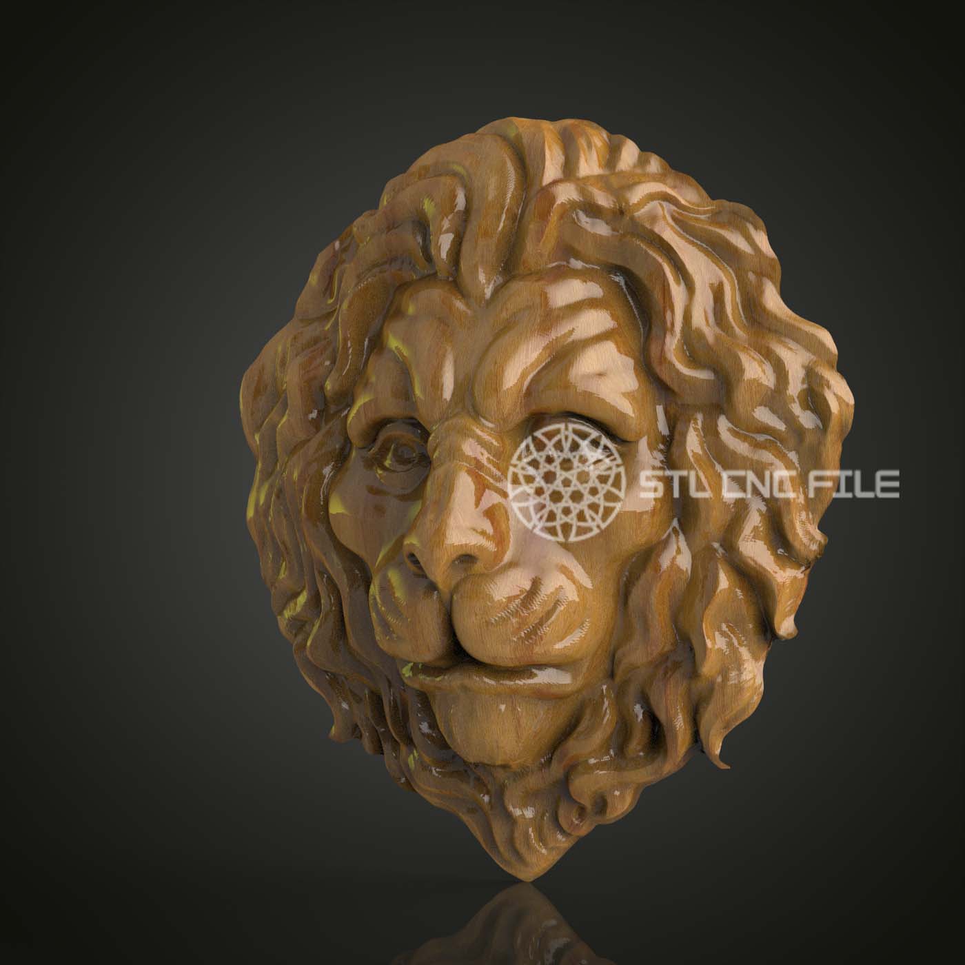 Serene Lion Mane 3D STL Model, Ideal for CNC Routers, Artcam & Aspire Compatible, Wood Carving File for Royal Wall Art