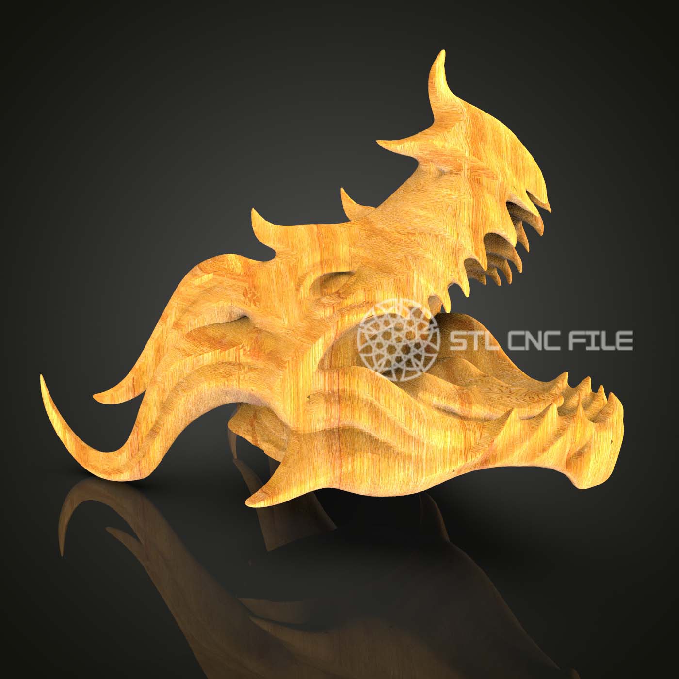 Spiral Shell STL Model for CNC Router Engraving, Artistic Woodwork File, Compatible with Artcam and Aspire, Unique Wall Decor