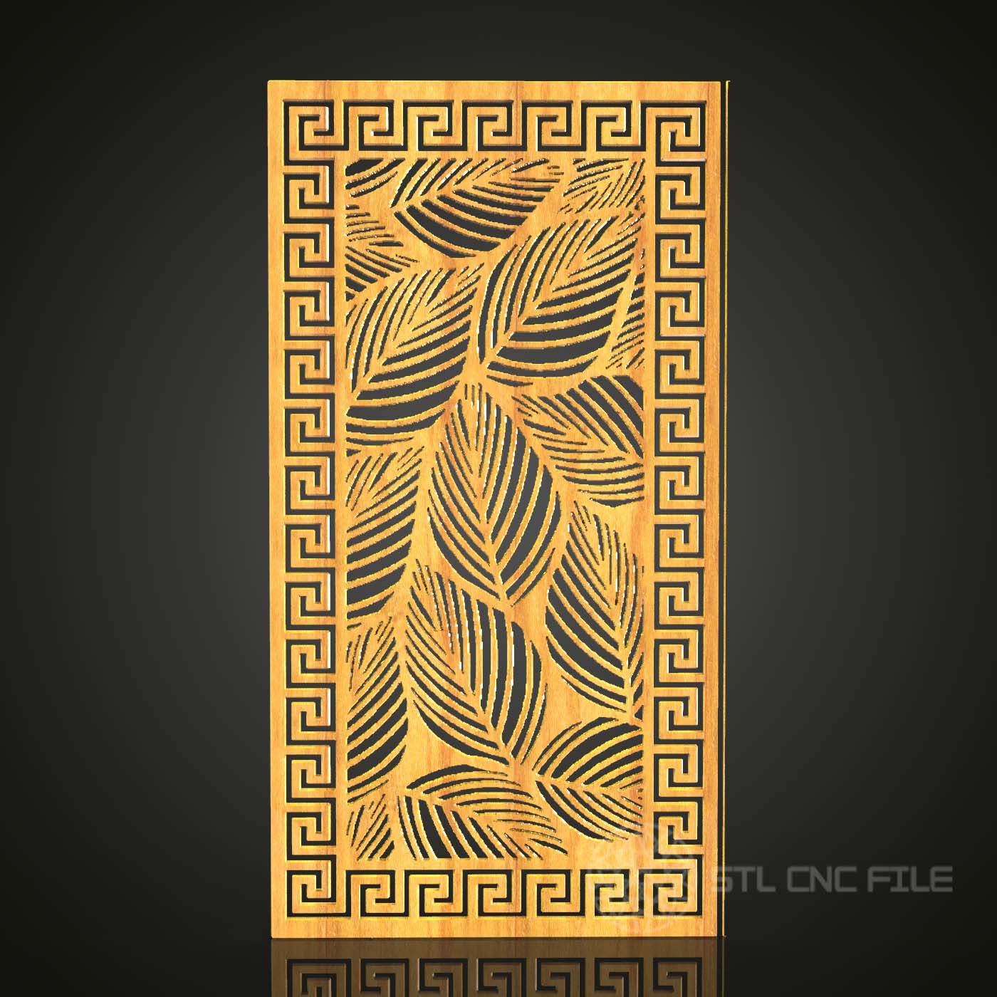 Tropical Leaf Panel STL File - CNC Router Engraving Art