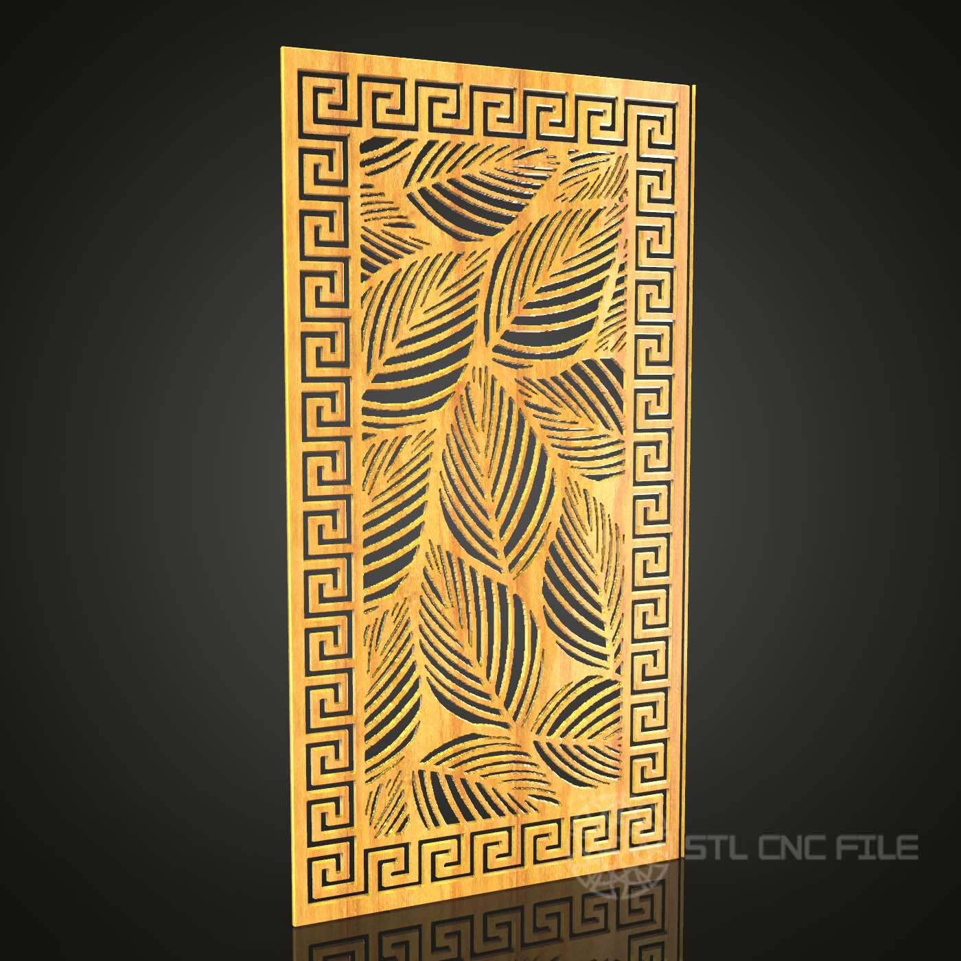 Tropical Leaf Panel STL File - CNC Router Engraving Art