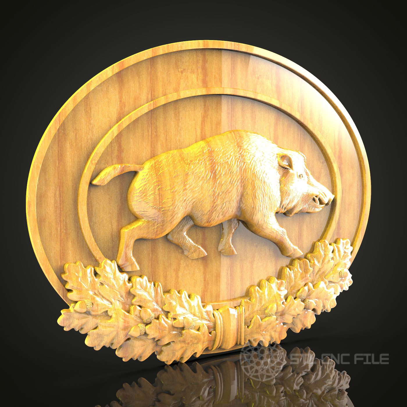 Wild Boar Wood Carving STL Model for CNC Routers, Artcam Aspire Engraving Files, Forest Themed Wall Decor, Rustic Wildlife Art Download