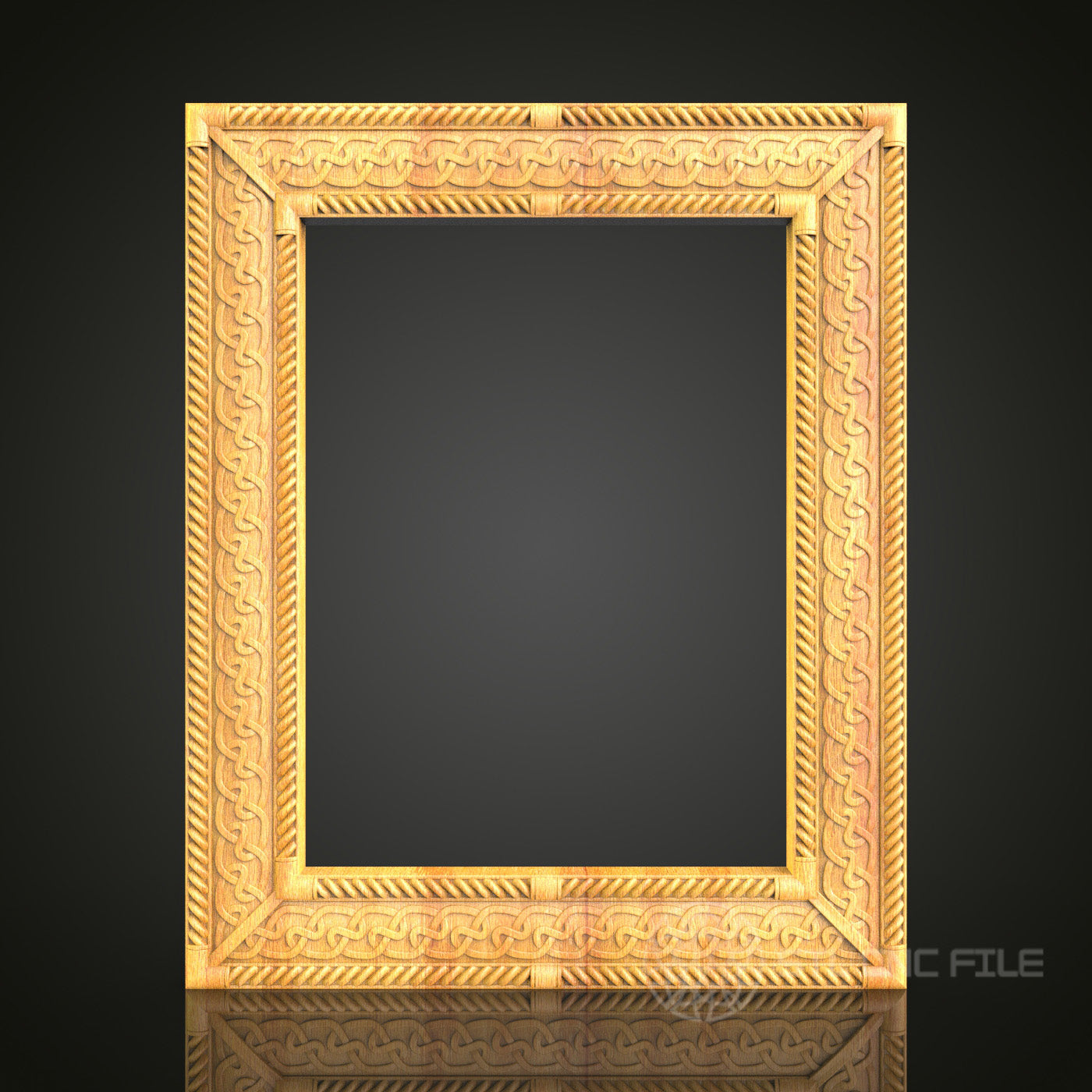 Wave Pattern Frame STL Model for CNC Router - Compatible with Artcam, Aspire Wood Carving & Wall Art