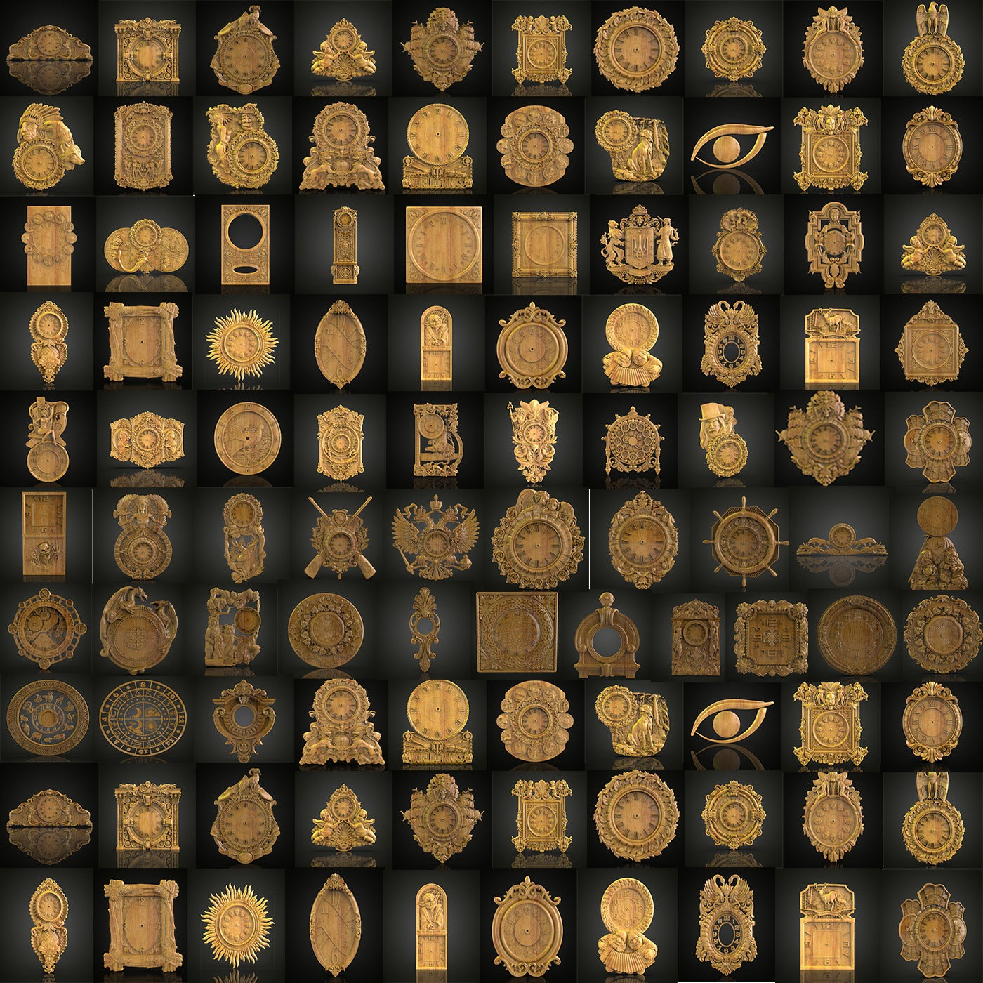 83 Variety Pack of CNC Router STL Models, Clocks and Wall Art Decor, Woodworking Files for Artcam, Aspire, CNC Crafters