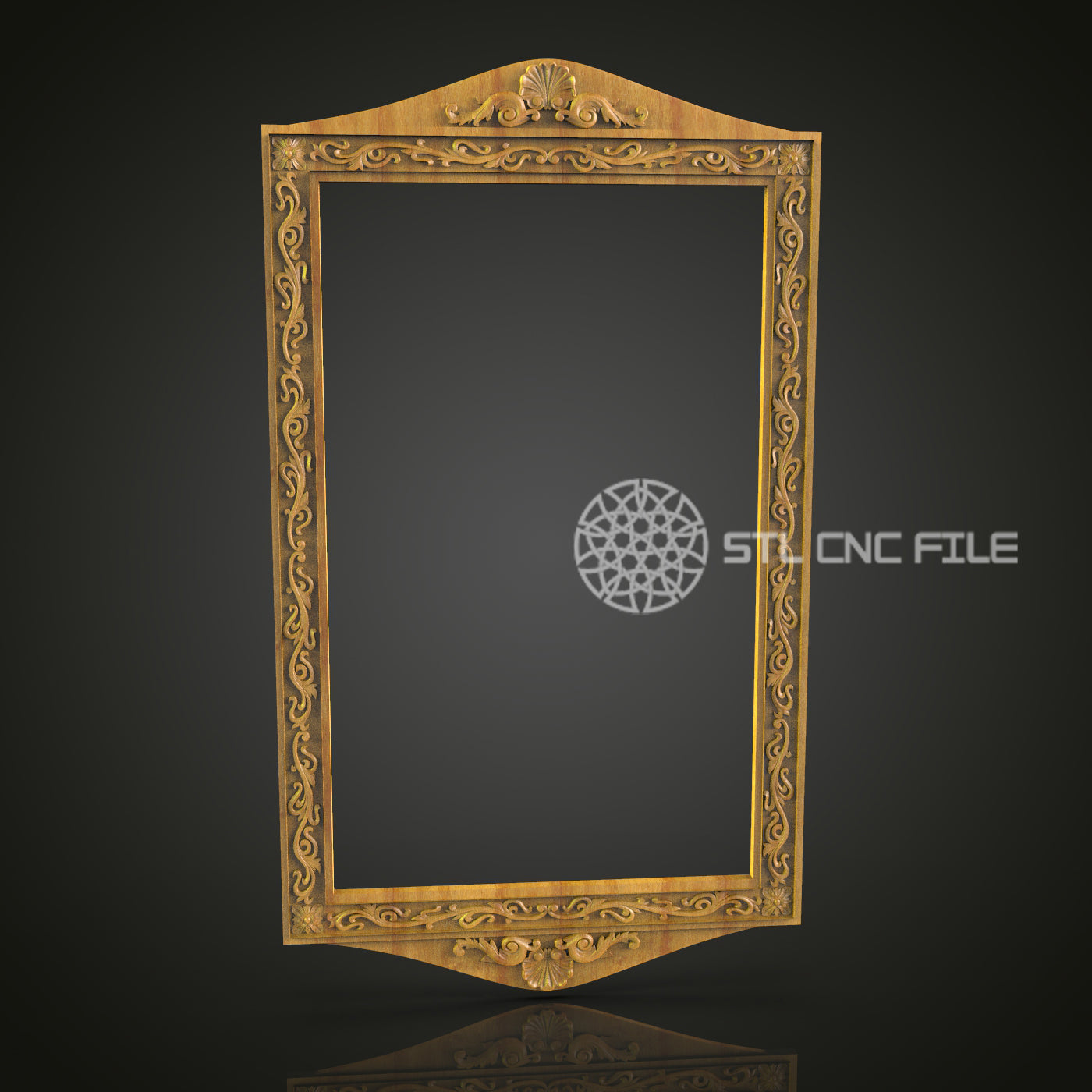Peaked Top Frame STL File for CNC Routers, Elegant Wood Carving File for Artcam and Aspire, Home Decor CNC Pattern