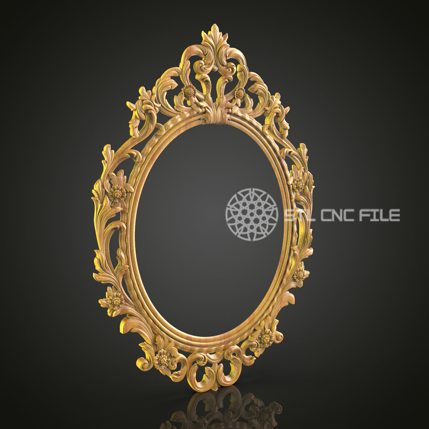 Luxurious Golden Baroque Frame STL File - Ideal for CNC Routers and Woodworking