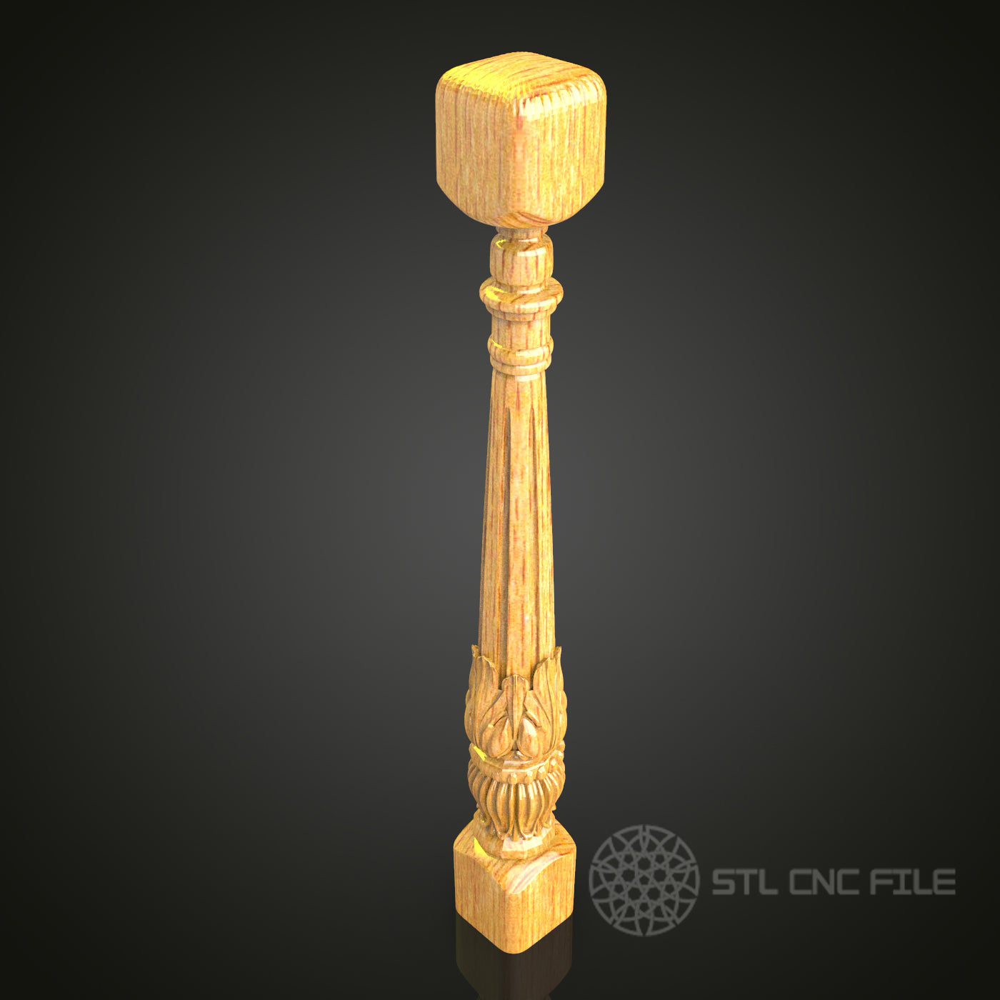 Elegant Fluted Column STL Model for CNC Router - Perfect for Artcam, Aspire, Classical Interior Design