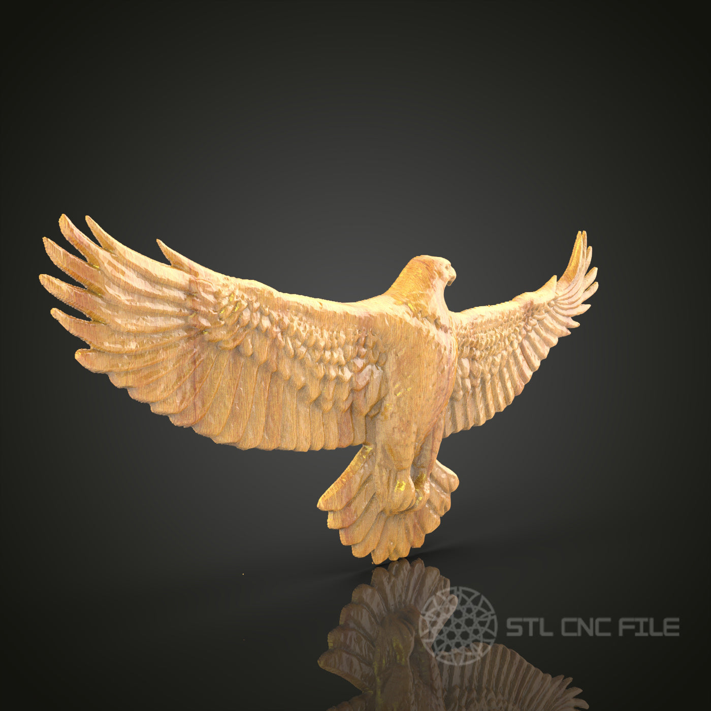 Sovereign Eagle Spread Wings STL File for CNC Engraving - Wood or Metal Wall Art
