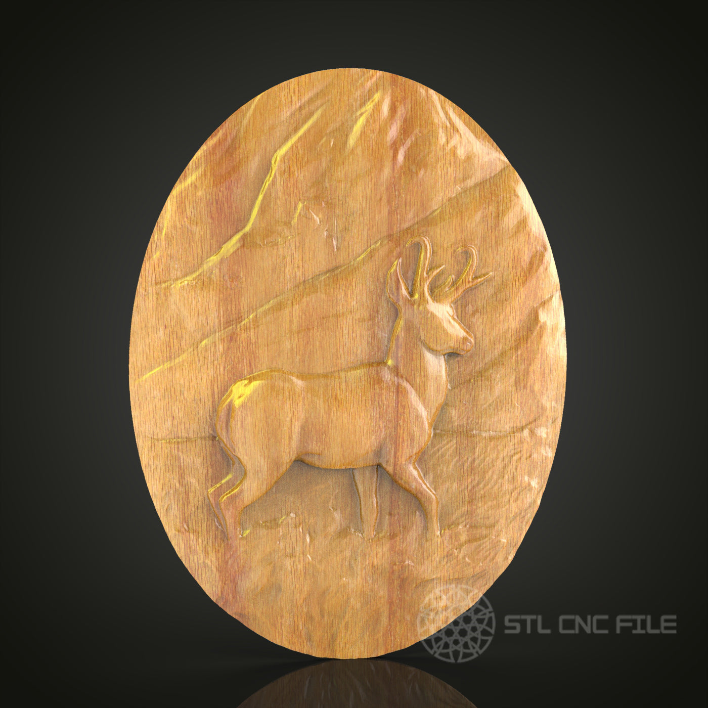 Woodland Stroll Deer – CNC Router STL Model for Rustic Wood Deco