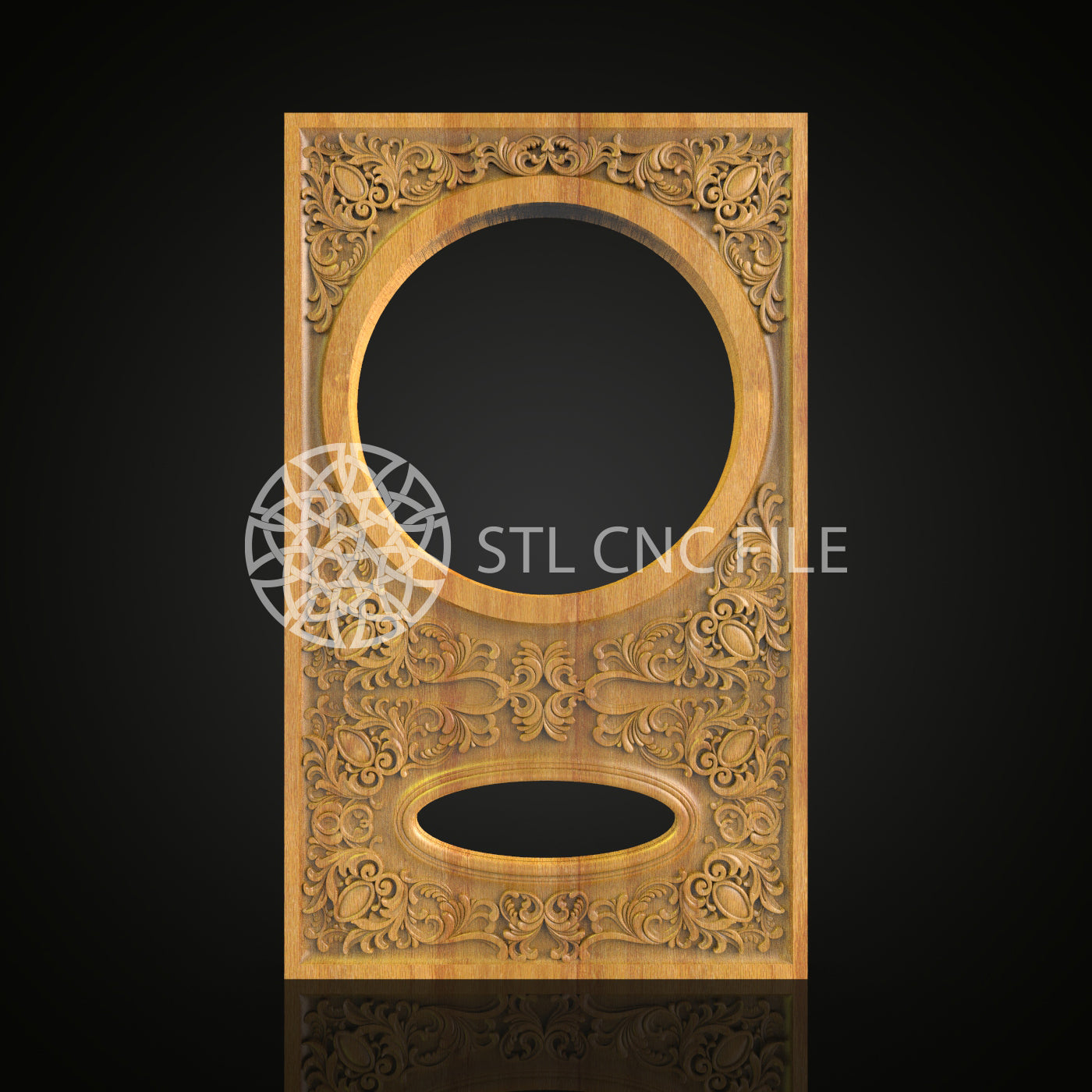 Decorative CNC Clock STL Model, Engraving Files, Classic Wall Clock Design, Wood Art, Router Patterns, Interior Decor Vector Art