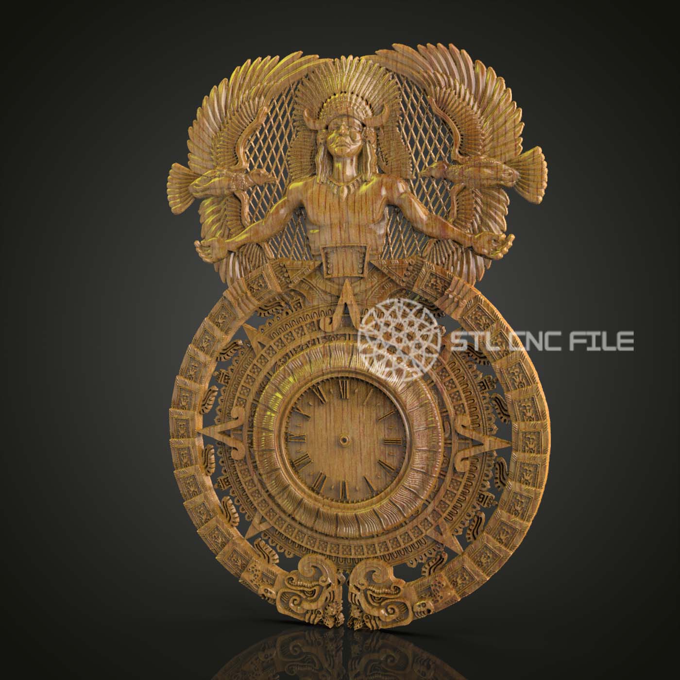 Aztec Chief Wall Clock - CNC Router Ar