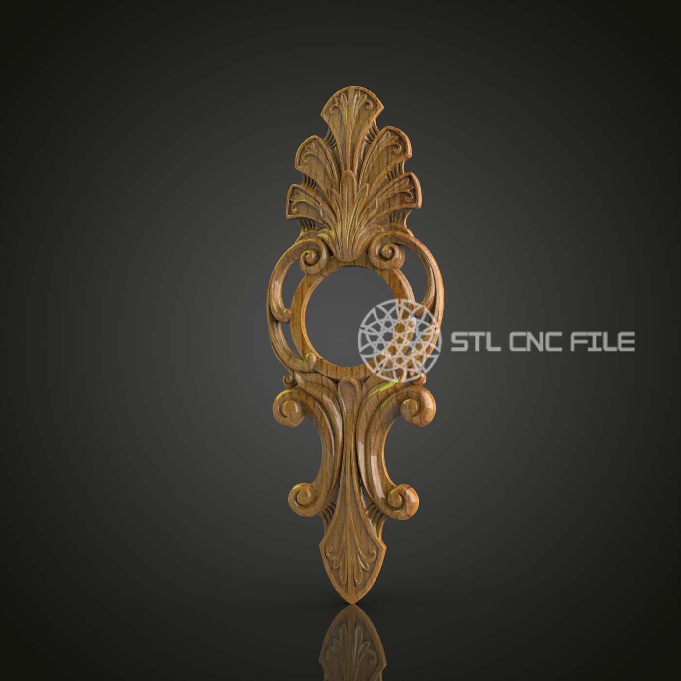 Carved Wood Clock - STL Model for CNC Router, Artcam, Aspire