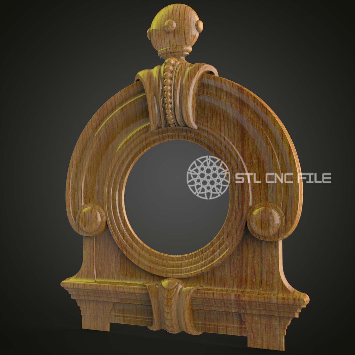 Neo-Classical Clock Frame STL Model - CNC Router Engraving Files for Elegant Timepiece, Artcam Aspire Art
