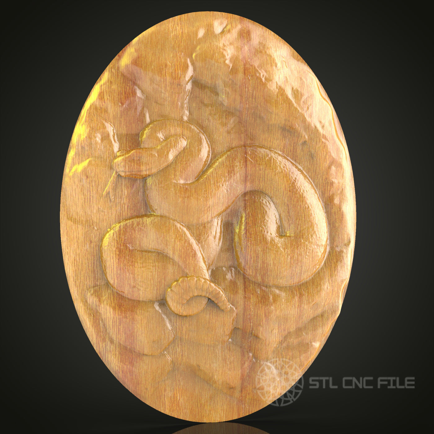 Entwined Snakes Wood Carving STL File for CNC Routers