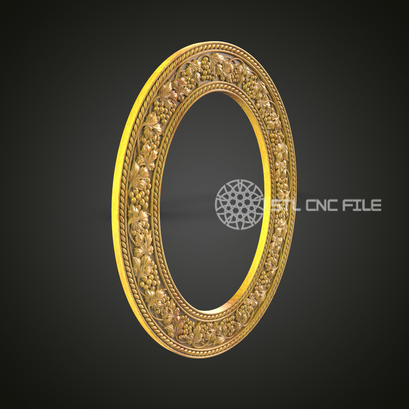 Victorian Oval Mirror Frame - CNC Router STL File, Antique Style Wall Decor