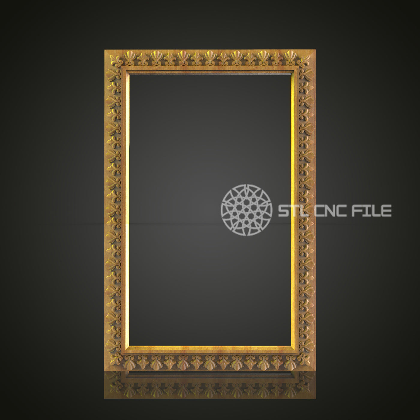 Ornate Frame CNC STL File - Decorative Border, CNC Router Model, Wall Decor