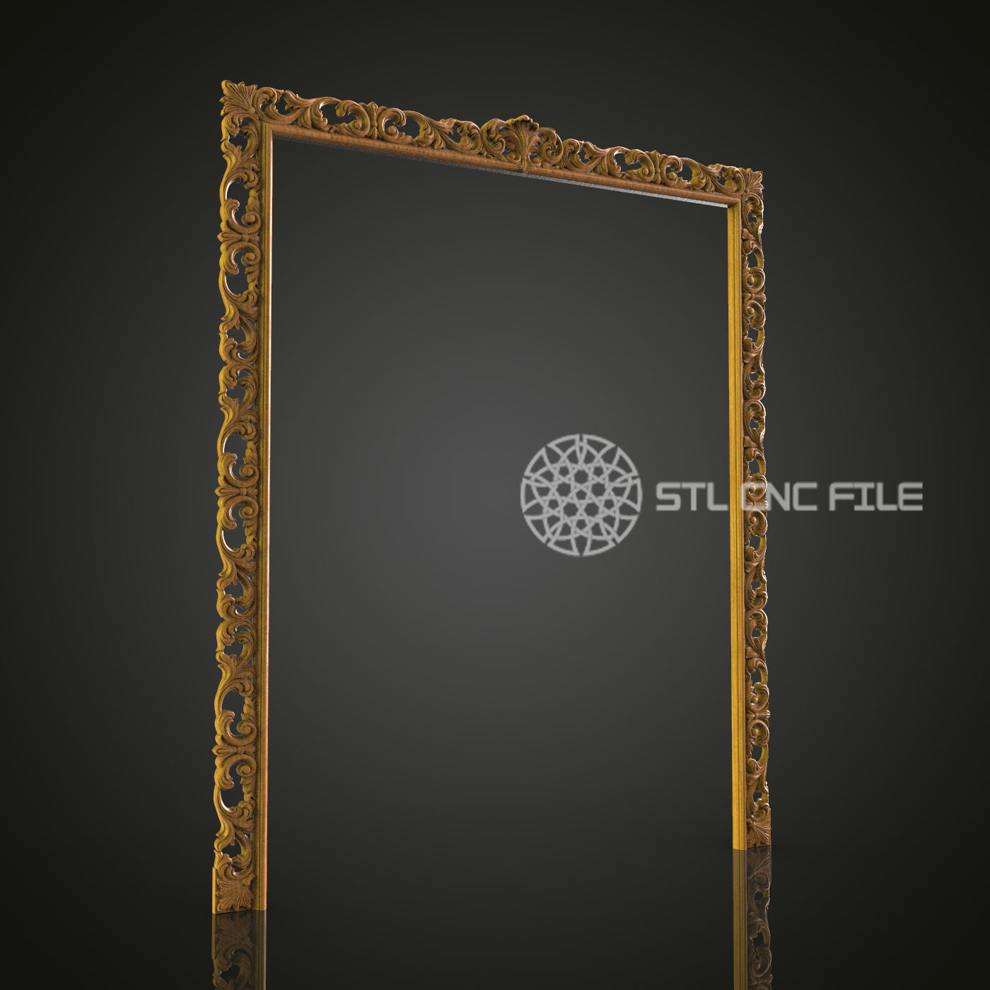 Ornate Wood Frame STL Model, CNC Router Engraver, Artcam, Aspire, CNC files, Wood Wall Art, 3D Printer