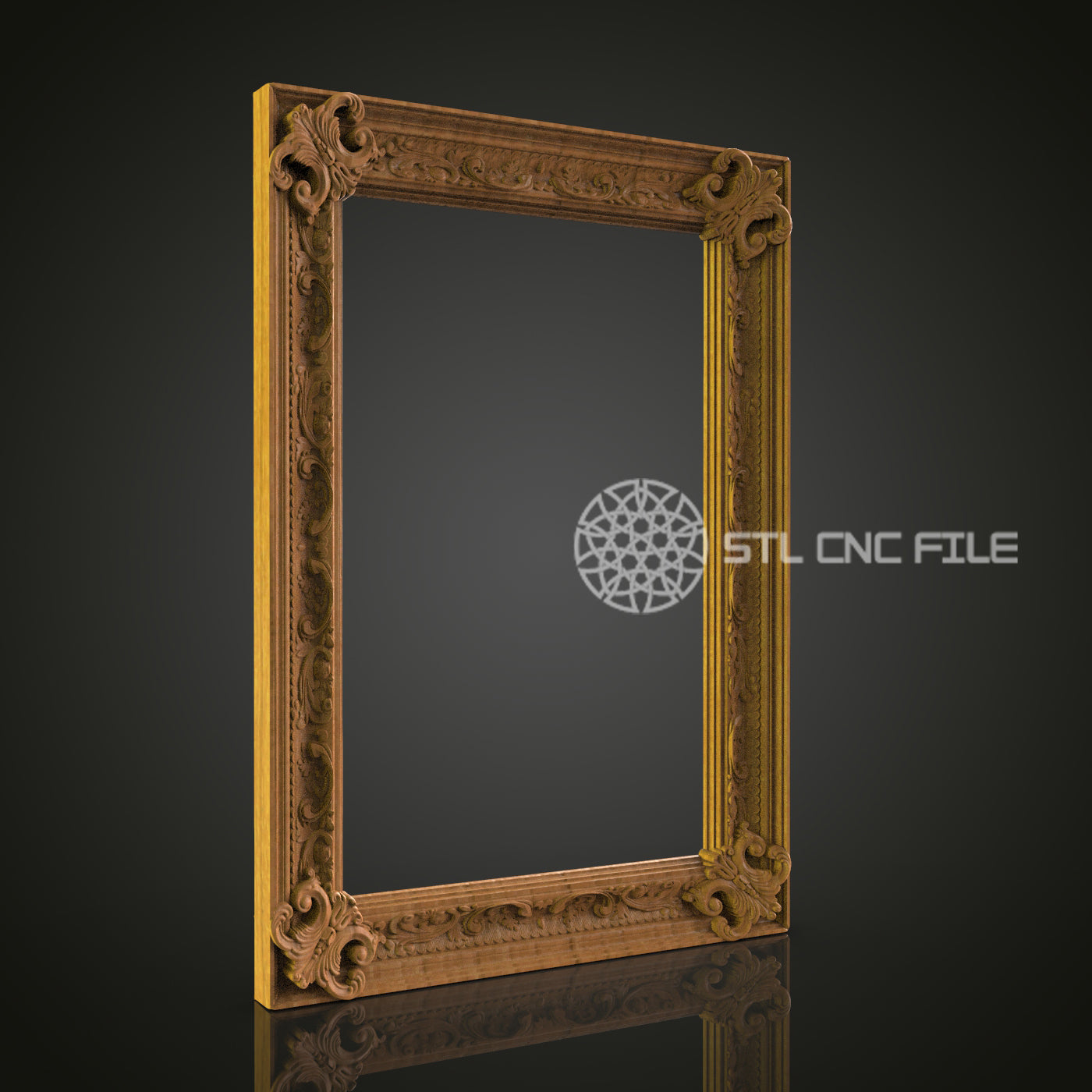 Classic Ornate 3D Frame STL Model for CNC Router Engraver - Artcam, Aspire, CNC Files, Wall Decor, 3D Printer