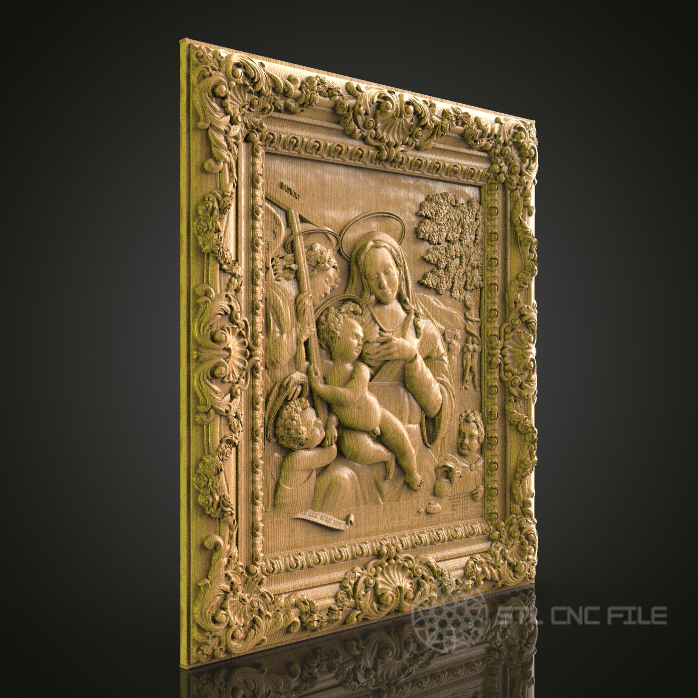 Madonna and Child 3D CNC Router Engraver File, STL Model for Artcam Aspire, Wood Wall Decor