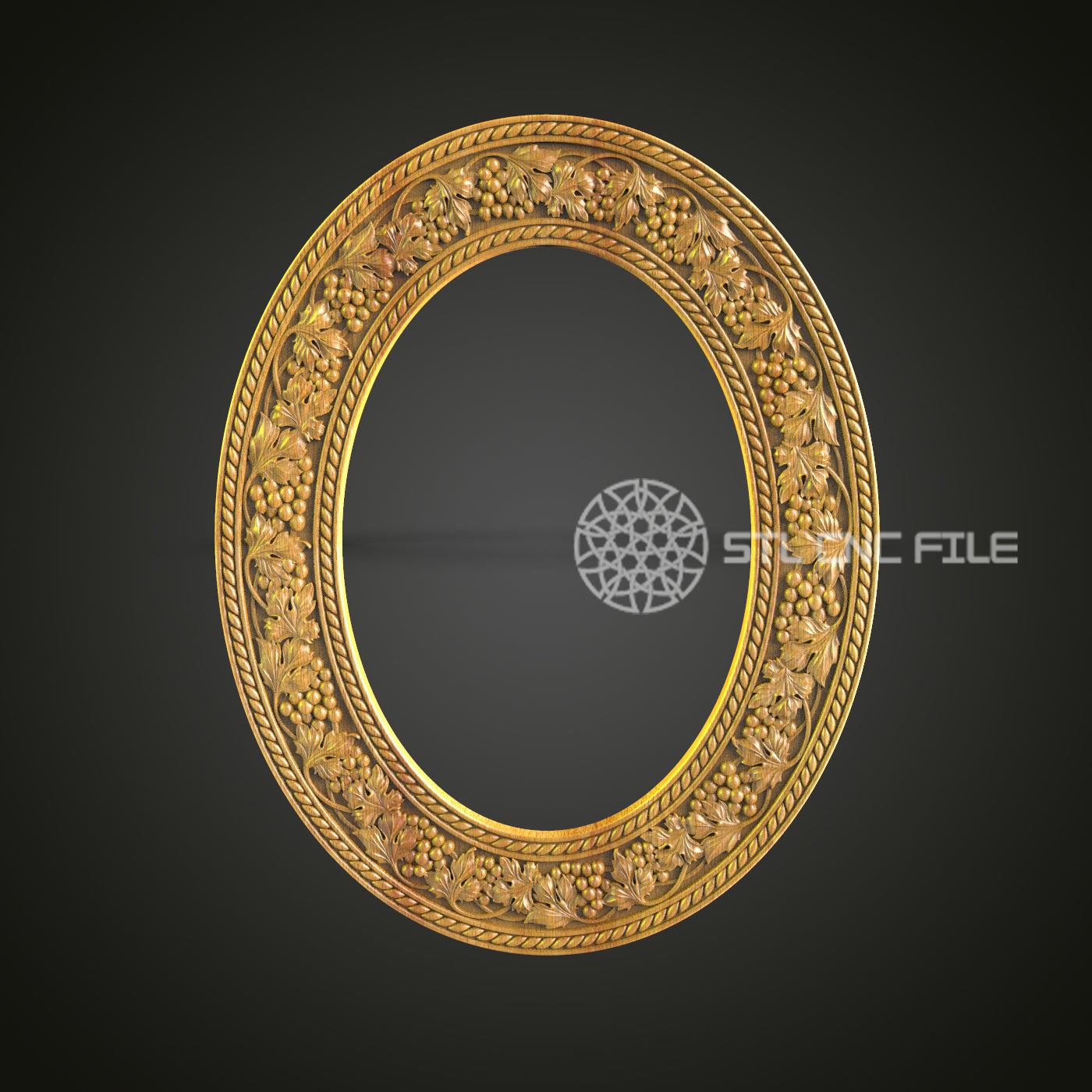 Victorian Oval Mirror Frame - CNC Router STL File, Antique Style Wall Decor