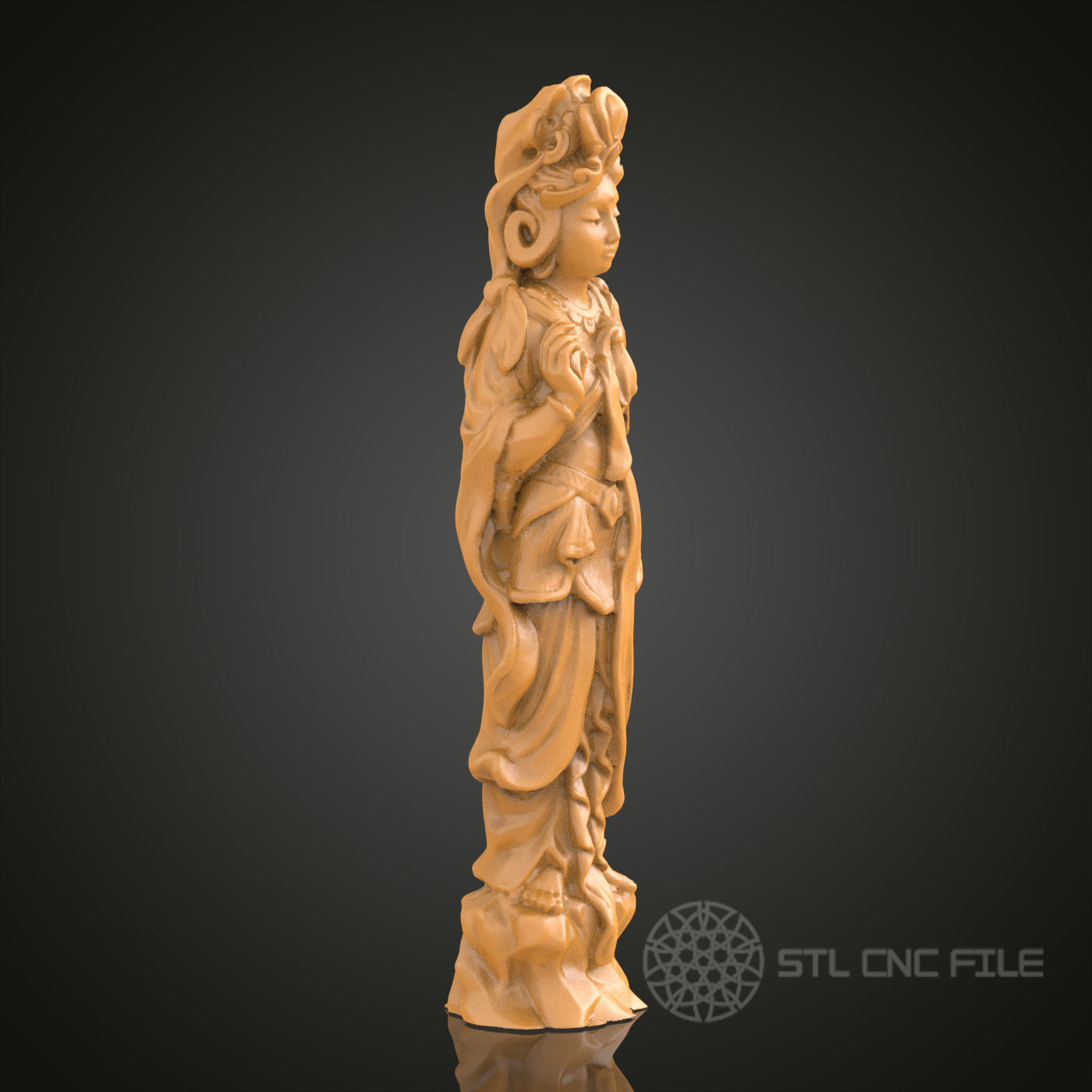 Elegant Goddess Statue STL Model for CNC Router Engraver, Artcam, Aspire, 3D Printer, Wall Decor