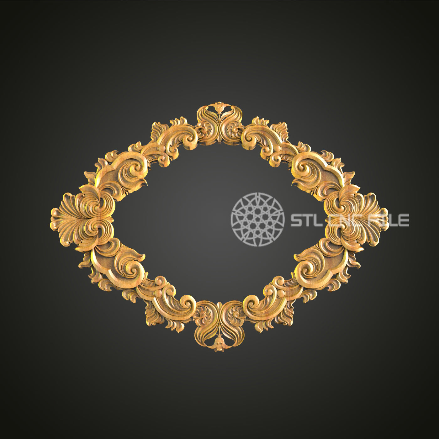 Regal Circular Baroque Frame STL - CNC Router File for Luxurious Decor