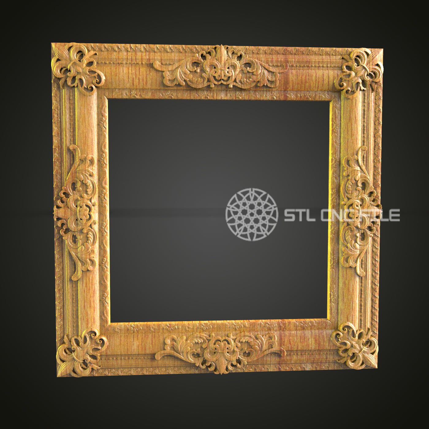 Baroque Wood Frame STL Model for CNC Router - Artcam, Aspire Files for Wall Decor, Wood Art
