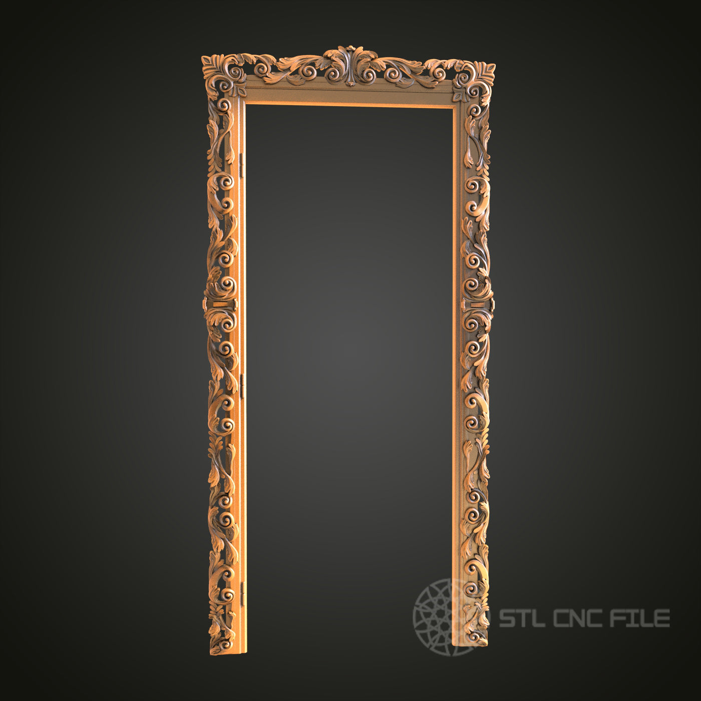 Ornate Vertical Decorative Frame STL Model for CNC Router Engraver, 3D Printer, Door Frame, Wall Art