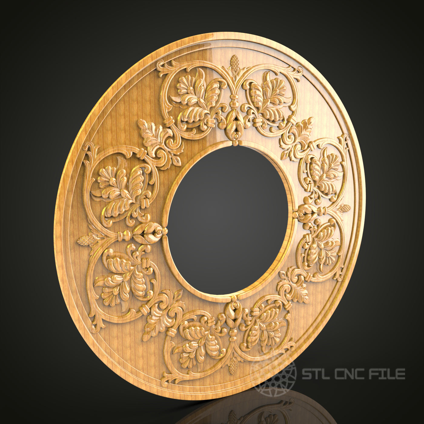 Regal Victorian Frame CNC Router STL Model - Intricate Wood Carving Design