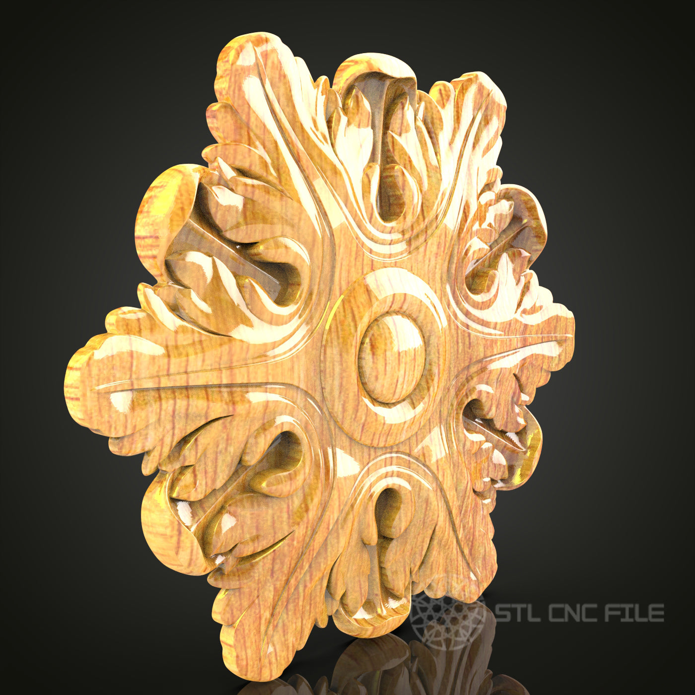 Majestic Gothic Ornament CNC Router STL Model - Exquisite 3D Wood Carving