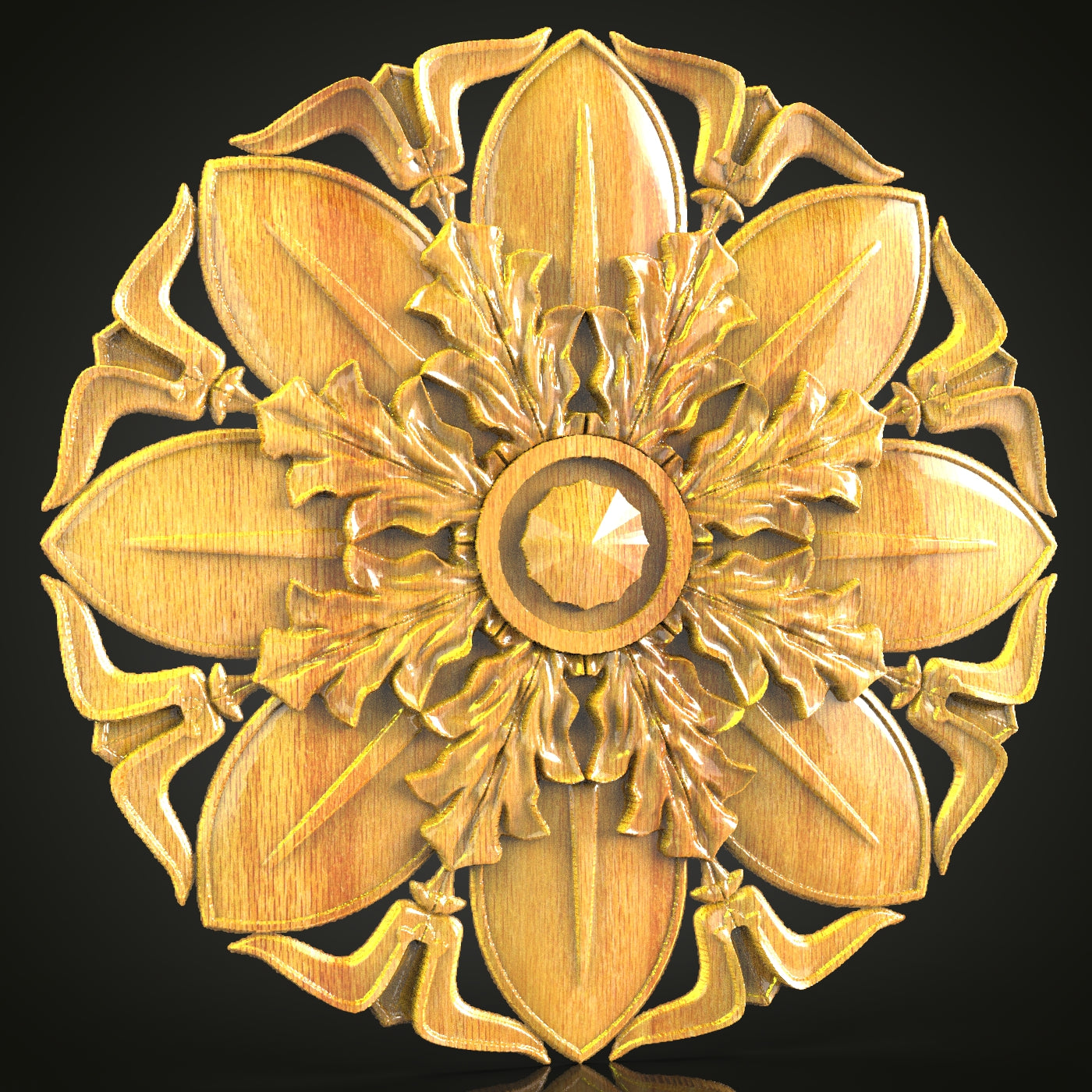 Luxe Floral Mandala STL for CNC, Opulent Wood Carving Art, Artcam Aspire Detailed File, Elegant Home Decor, Botanical Wall Art CNC Design, Exquisite Flower Pattern