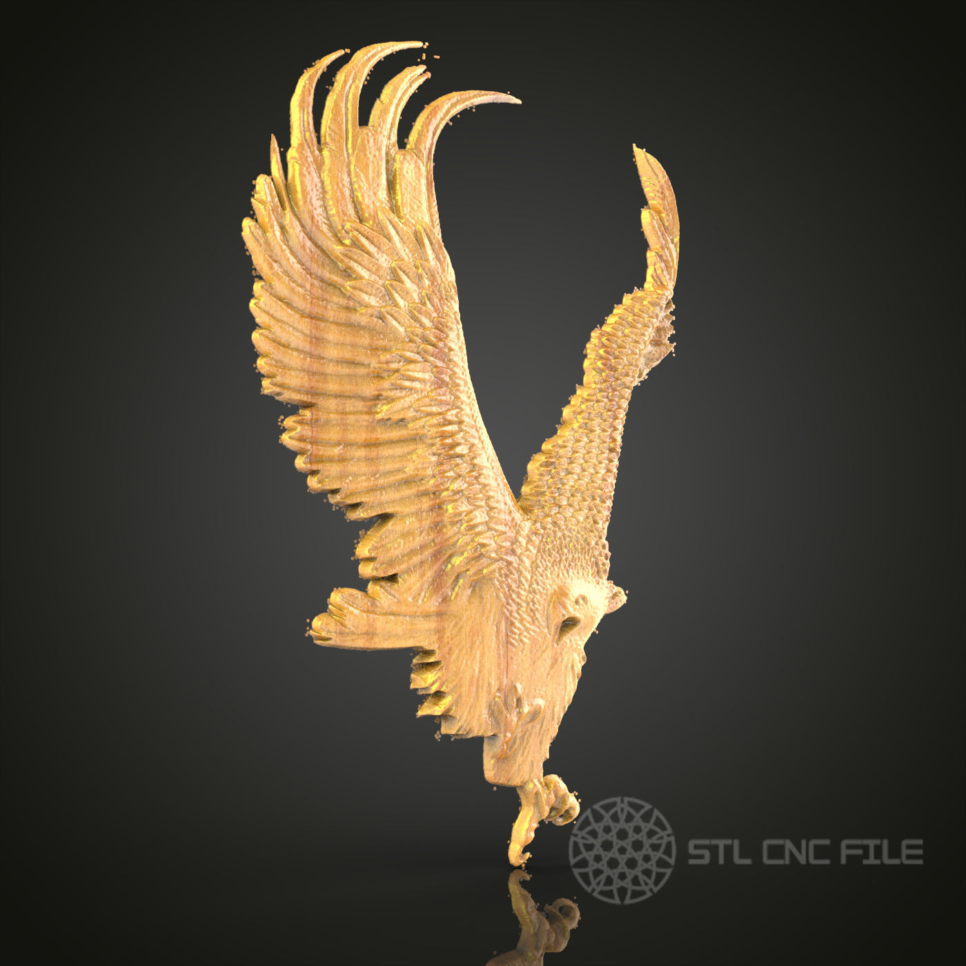 Majestic Eagle STL Model for CNC Router Engraver - Artcam, Aspire, Wood Art Wall Decor