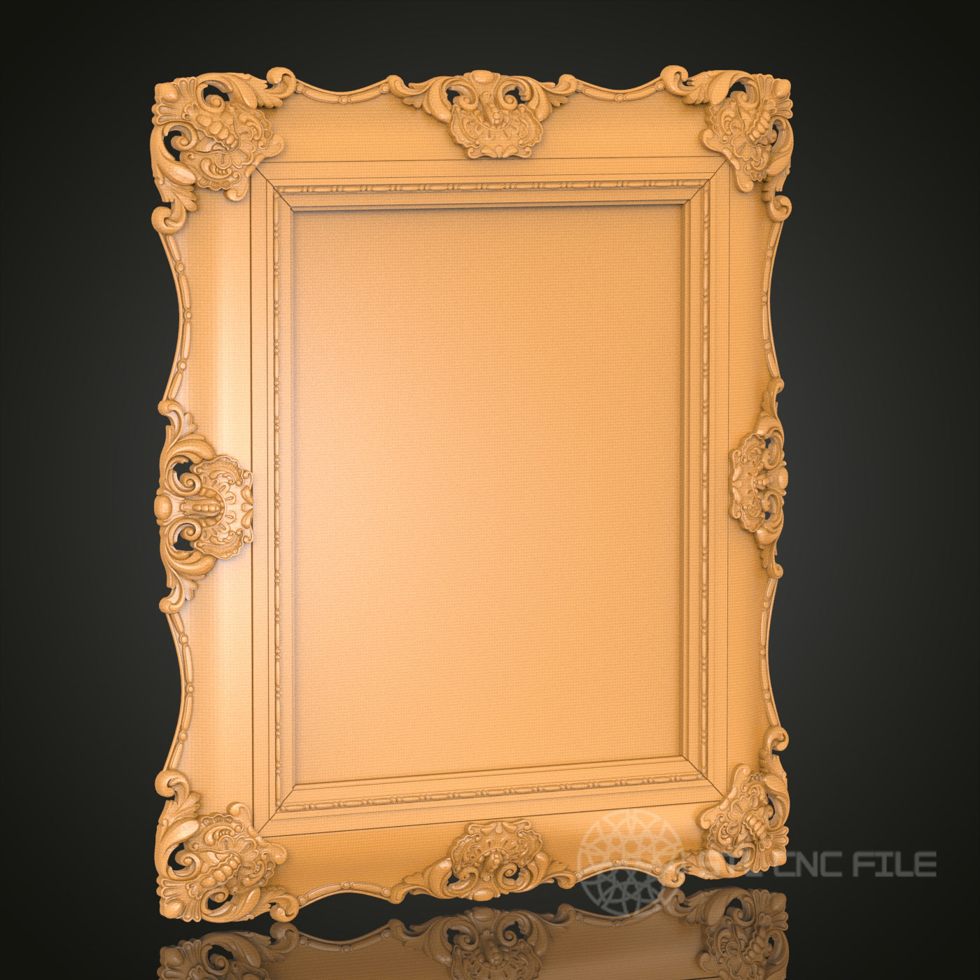 Baroque Square Frame STL Model - Exquisite Decor for CNC & 3D Printing, Luxurious Wall Art (Copie)