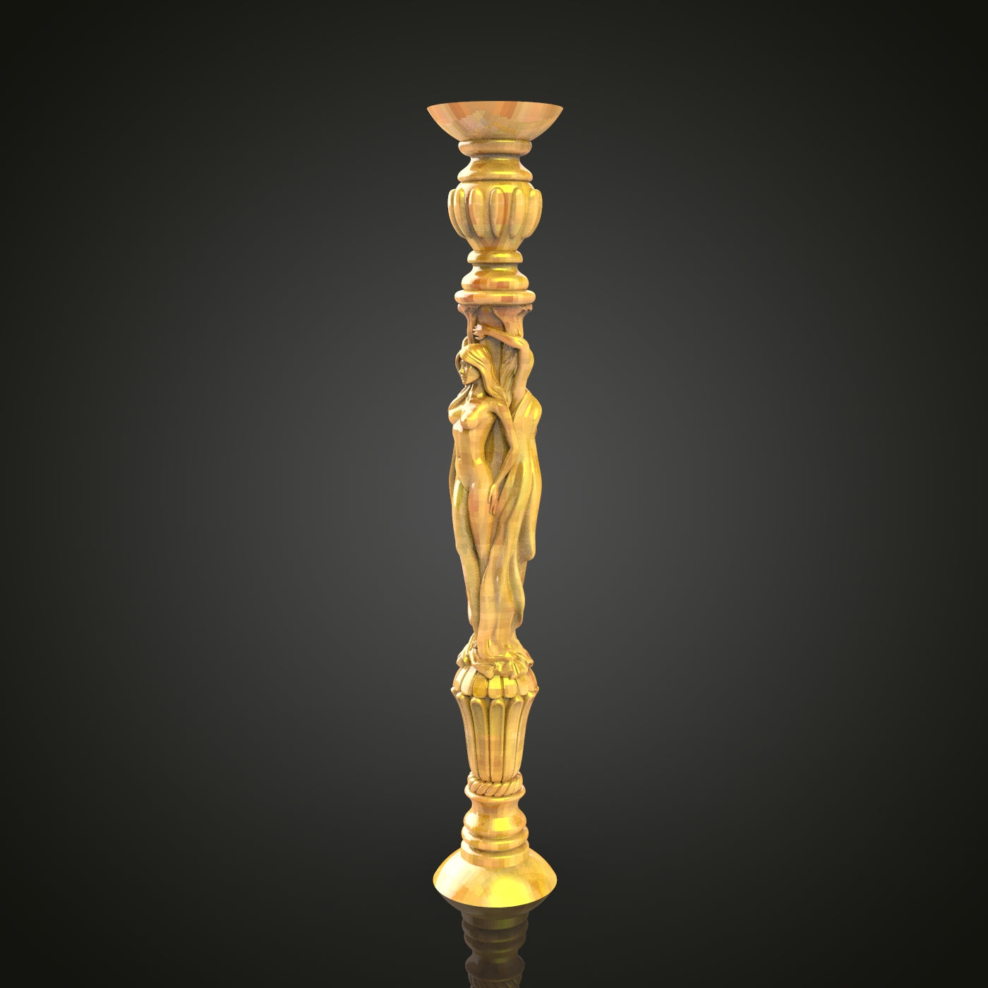Classical Figure Column STL Model for CNC Router - Perfect for Artcam, Aspire, Sculptural Woodwork