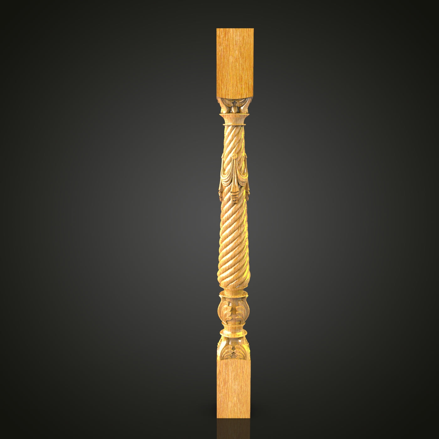 Twisted Rope Column STL Model for CNC Router - Ideal for Artcam, Aspire, Luxurious Architectural Detail