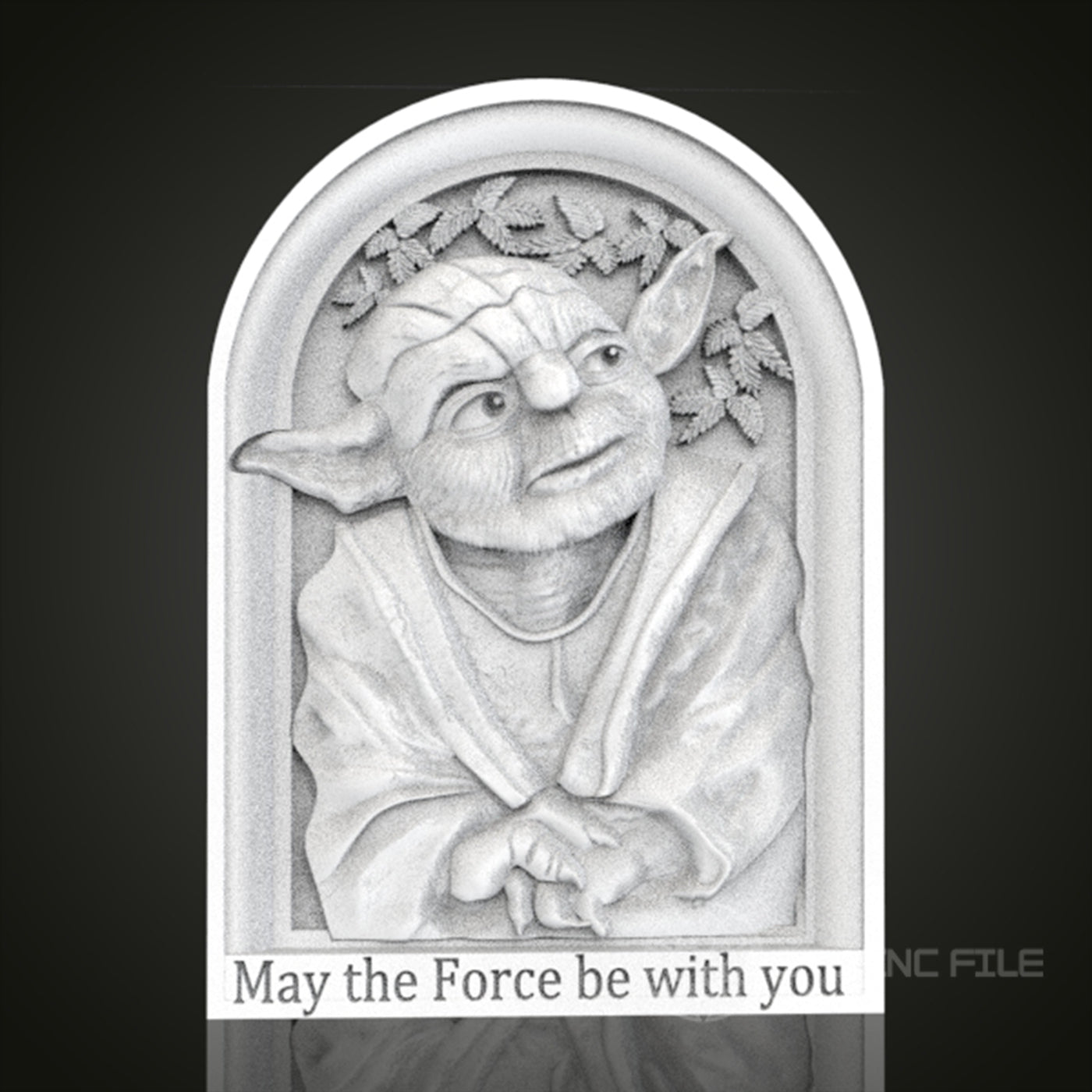 Wise Master Yoda Relief | STL Model for CNC Router, 3D Printer | Aspire, Artcam, CNC Files