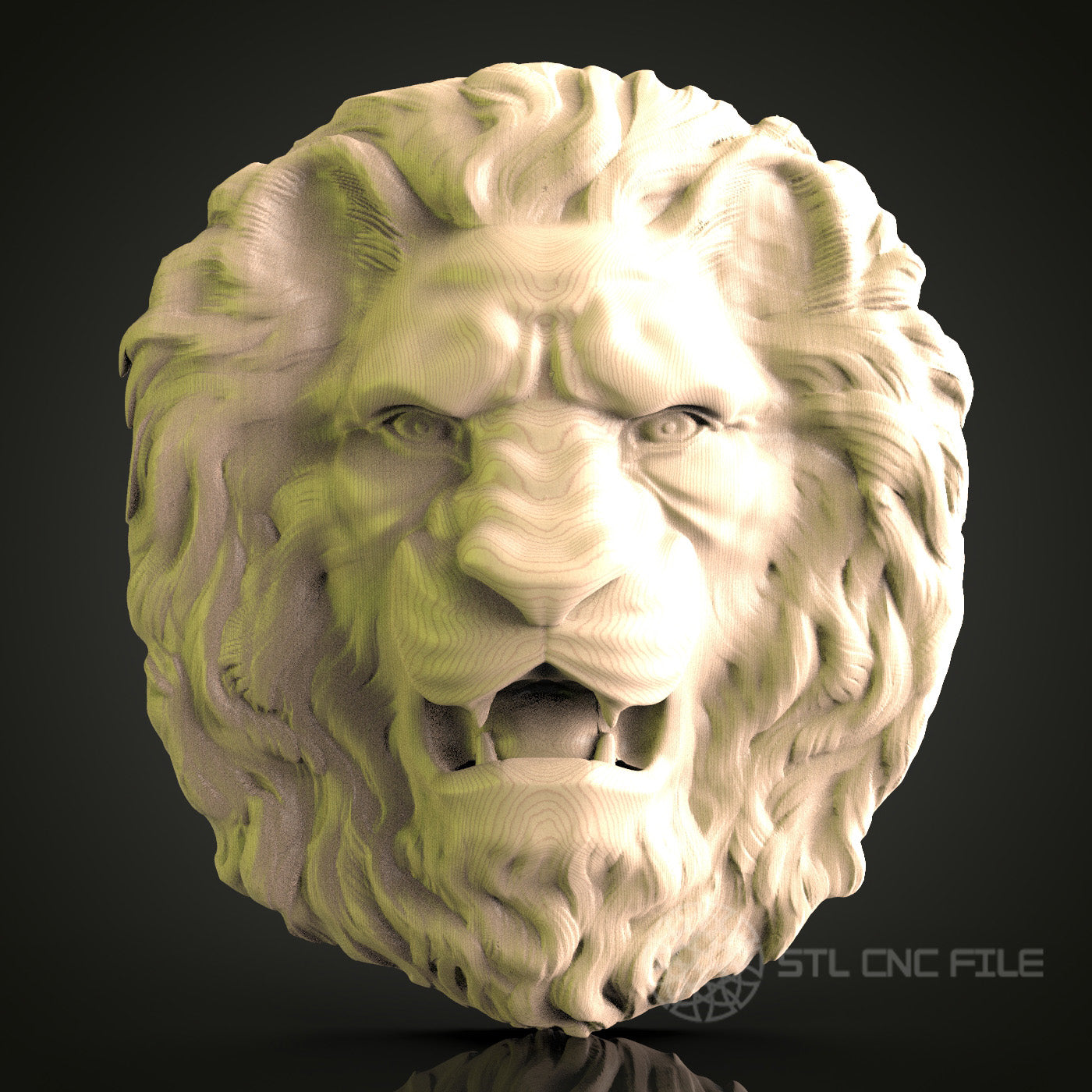 Lion Head 3D Model STL File for CNC Routers, Wall Decor Wood Art – CNC, Artcam, Aspire Files