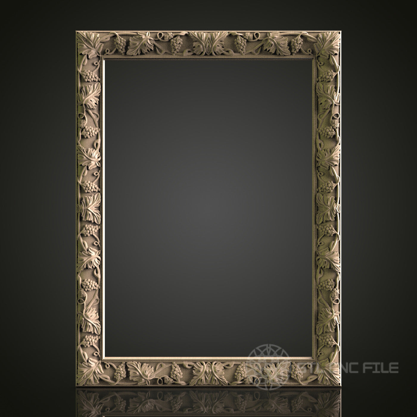 Nature-Themed Rectangular Frame for CNC and 3D Printing - STL File