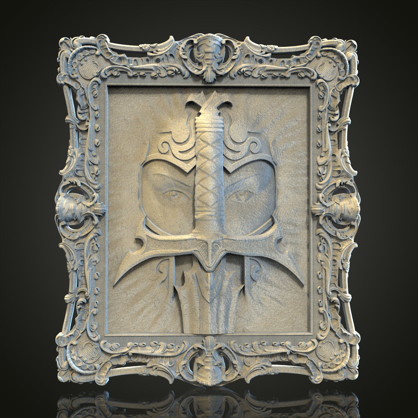 Knight's Helm Wall Art - STL Model for CNC Router, 3D Printer - Artcam, Aspire Compatible