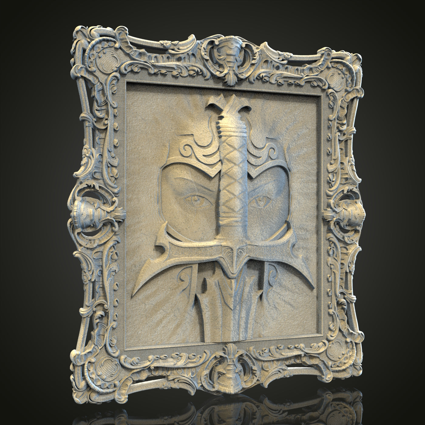 Knight's Helm Wall Art - STL Model for CNC Router, 3D Printer - Artcam, Aspire Compatible