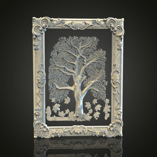 Ornate Tree of Life 3D STL File, CNC Router Engraving, Artcam Aspire, Elegant Wall Art, Digital Wood Carving