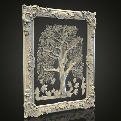 Ornate Tree of Life 3D STL File, CNC Router Engraving, Artcam Aspire, Elegant Wall Art, Digital Wood Carving