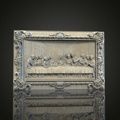 Leonardo's Last Supper Bas-Relief STL, CNC Router File, Artcam Aspire, Decorative Wall Art, 3D Printing