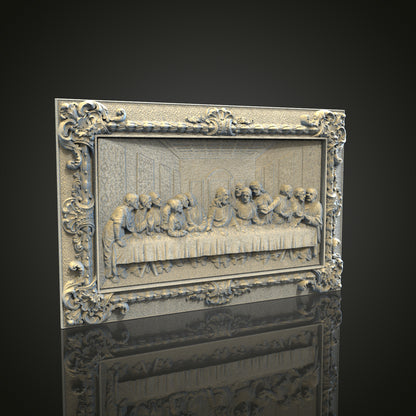 Leonardo's Last Supper Bas-Relief STL, CNC Router File, Artcam Aspire, Decorative Wall Art, 3D Printing