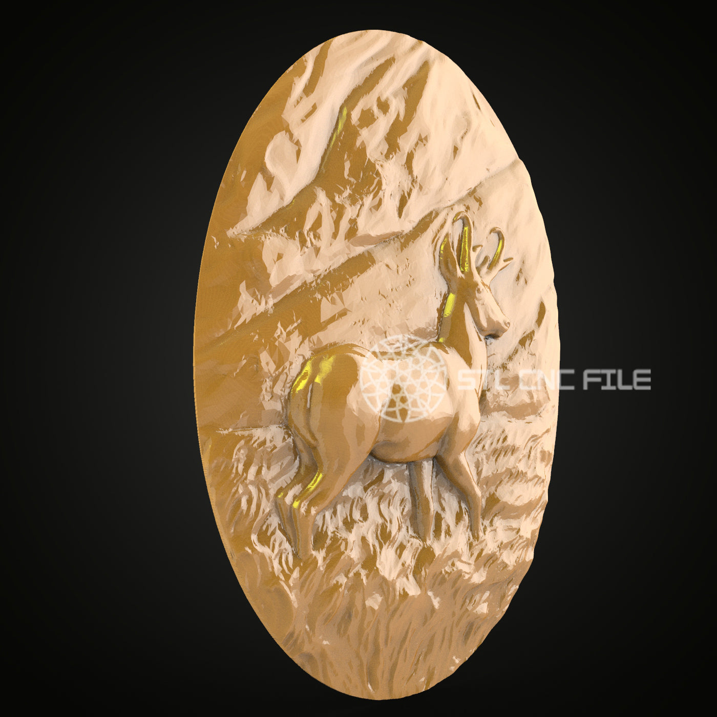 Elegant Deer STL Model - Artcam Aspire CNC Router Engraving File, Wood Art Wall Decor, CNC Craft Design