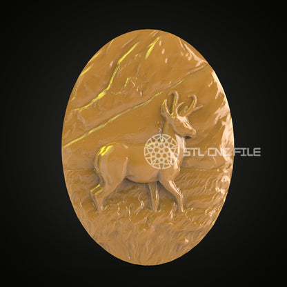 Elegant Deer STL Model - Artcam Aspire CNC Router Engraving File, Wood Art Wall Decor, CNC Craft Design