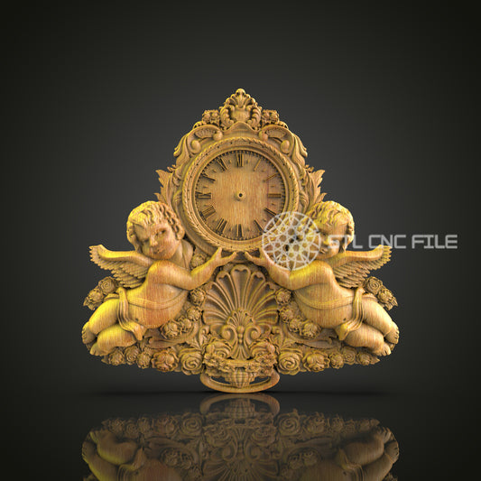 Cupid Cherub STL, Baroque Style CNC Design, Romantic Wall Decor