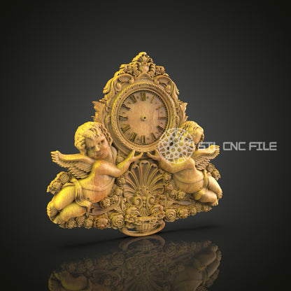 Cupid Cherub STL, Baroque Style CNC Design, Romantic Wall Decor